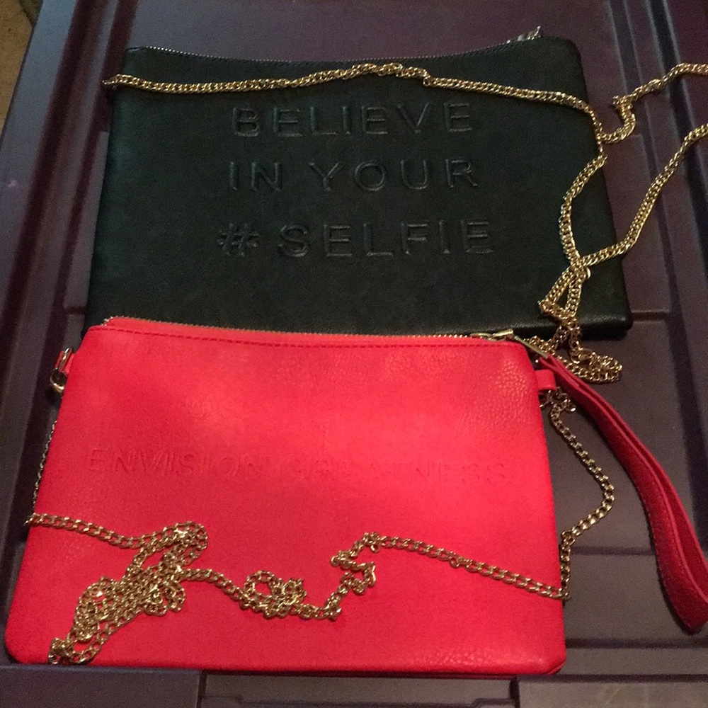 2 Mary Kay clutch’s gold chain straps
